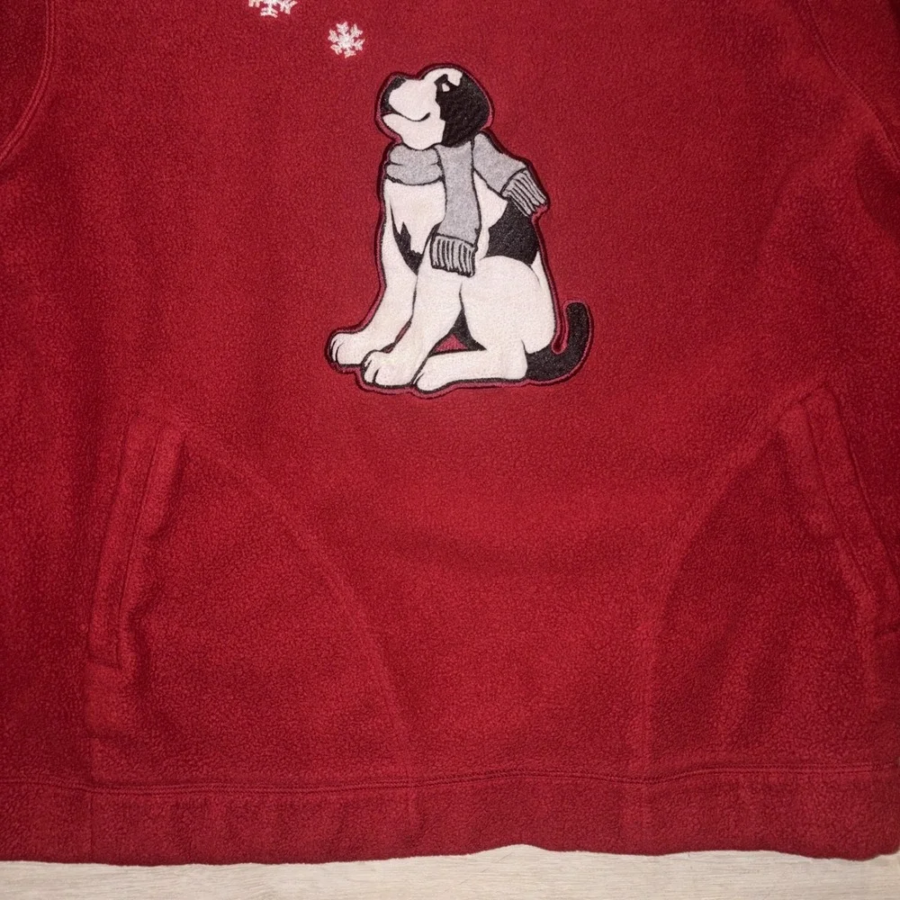 Vtg Big Dogs Polar Dogs Embroidered Pullover Sweater Woman's Large Red Snow